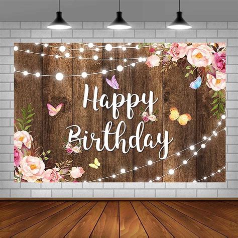 Buy AIBIIN 7x5ft Pink Floral Happy Birthday Backdrop For Girl Woman