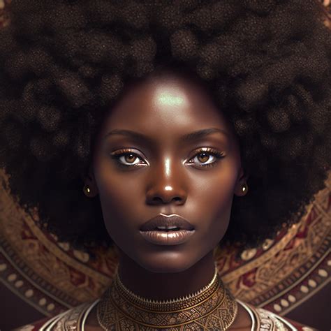 Premium Photo A Woman With A Large Afro On Her Face