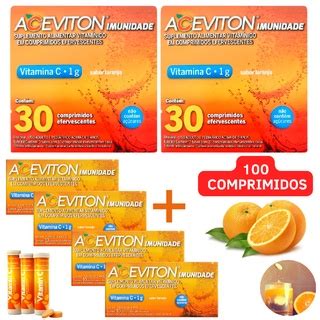 Vitamina C Kit 10 Unidades Aceviton C 100 Comprimidos Efervecentes