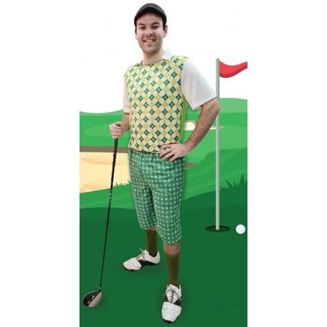 Pro Golf Costume Green Mens Old Golfer Costume