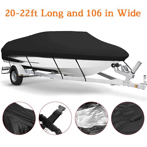 For 17 19 20 22FT Heavy Duty Boat Cover Waterproof Anti UV Trailerable