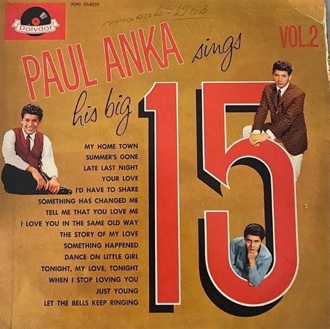 Lp Paul Anka Sings His Big Volume Colecionadores Discos