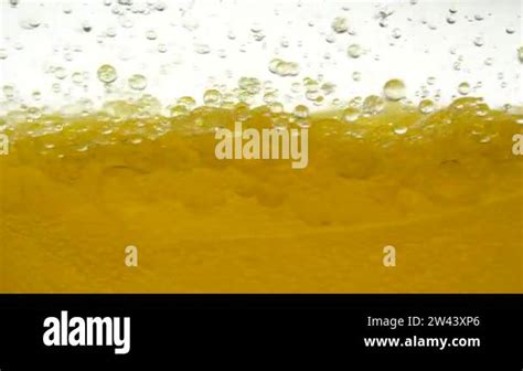 Sunflower Yellow Oil Is Mixed With Water Not Dissolve Bubbles Air