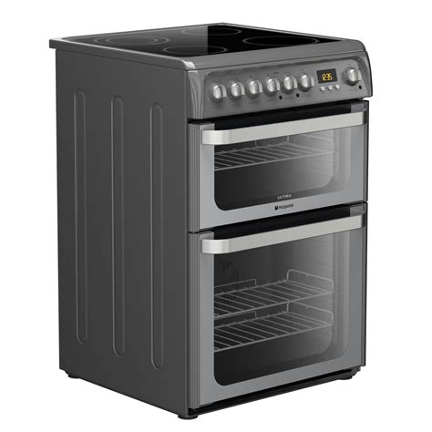 Hotpoint Hue61gs 60cm Ultima Electric Cooker In Graphite Double Oven