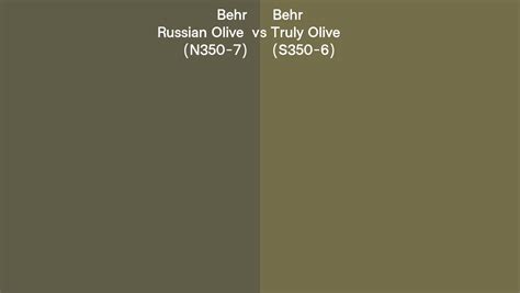 Behr Russian Olive Vs Truly Olive Side By Side Comparison