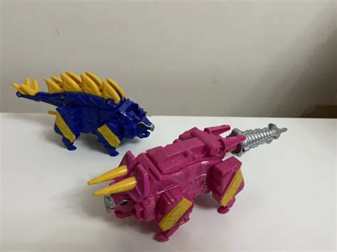 POWER RANGERS DINO Charge Pink Triceratops Zord And Stegosaurus Zord £9 ...