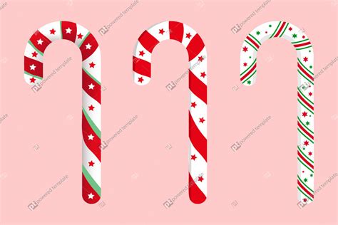 Christmas Candy Cane Set Design Elements 01352