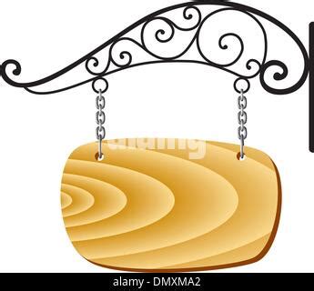 Hanging Blank Signboard Vector Illustration Stock Vector Image Art