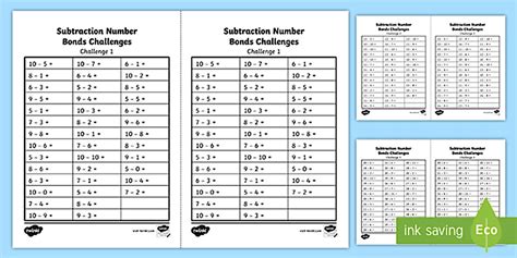 Basic Subtraction Facts Worksheets Numeracy Nz Primary