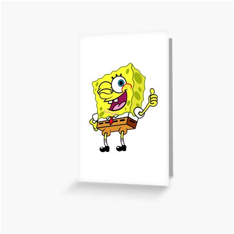 "spongebob thumbs up meme sticker " Greeting Card by Grace-Cop | Redbubble