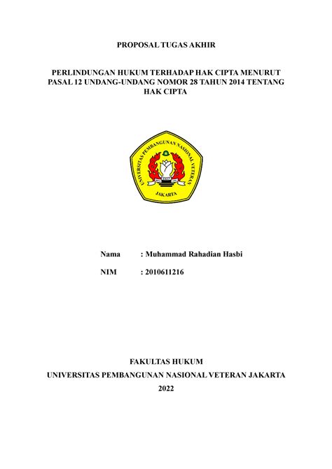 Penelitian Empiris 2010 611216­ Muhammad Rahadian Hasbi Proposal Tugas Akhir Perlindungan