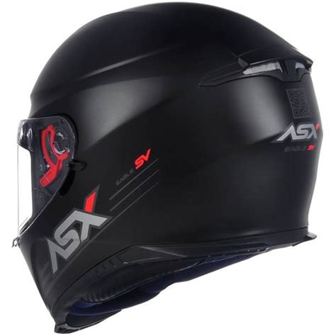 Capacete ASX Eagle SV Solid Preto Fosco Grid Motors