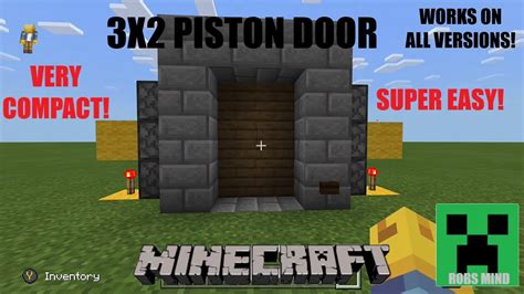 Minecraft 3x2 Piston Door Super Easy Youtube