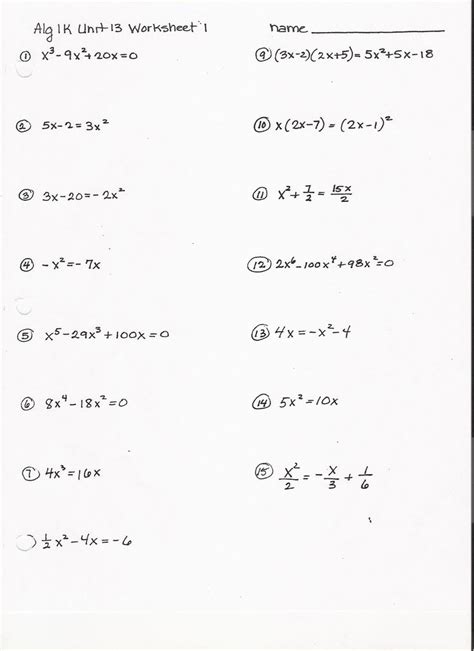 Factoring Quadratics By Grouping Worksheet - Quadraticworksheet.com