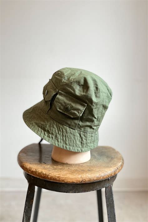 Engineered Garments Explorer Hat Olive Cotton Ripstop - Made in USA | Hats | Independence