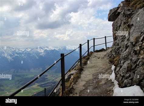 Hiking Trail With Serpentines On Wendelstein Hi Res Stock Photography