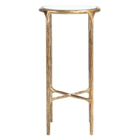 Safavieh Jessa 12 In Brass Round Glass End Table Sfv9504a The Home Depot