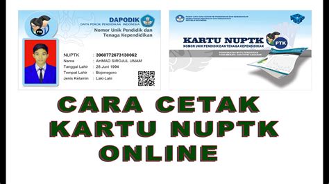 CARA CETAK KARTU NUPTK ONLINE YouTube