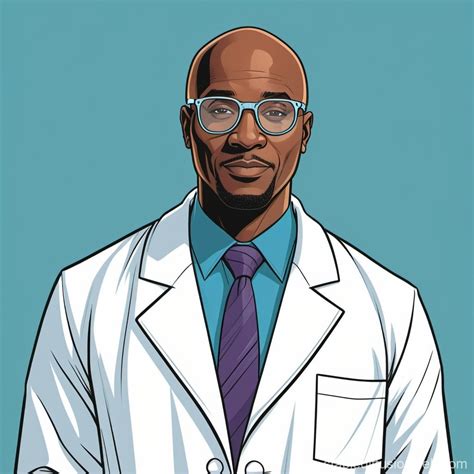 Bald Black Man In Lab Coat With Glasses Stable Diffusion Online