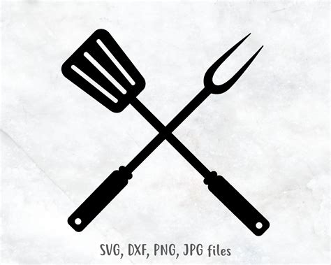 BBQ Grill Utensils Svg Cooking Svg Grilling Spatula Cross Fork Svg