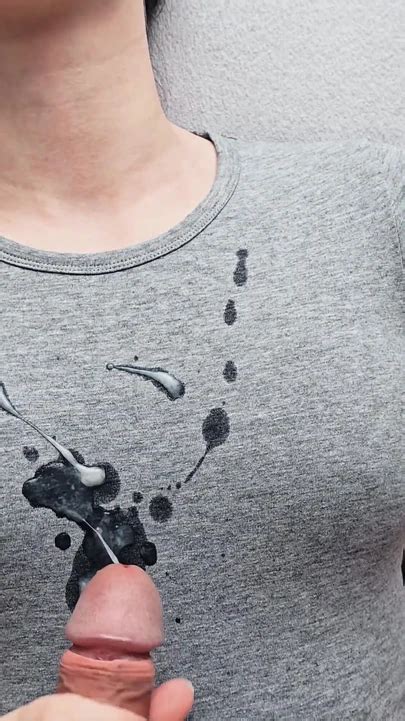 Emotional Moment From Hot Cumshot On My New Gray T Shirt Amateur