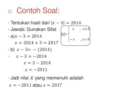 5 Contoh Soal Pertidaksamaan Nilai Mutlak Kumpulan Soal Twk