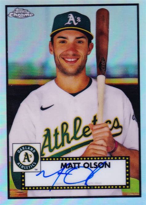 Matt Olson Topps Chrome Platinum Anniversary Refractor Auto Pa Mo