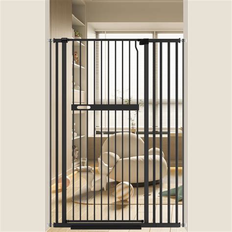 AIKSSOO 55 11 Inch Extra Tall Pet Gate Safety Metal Gate Wide Pressure