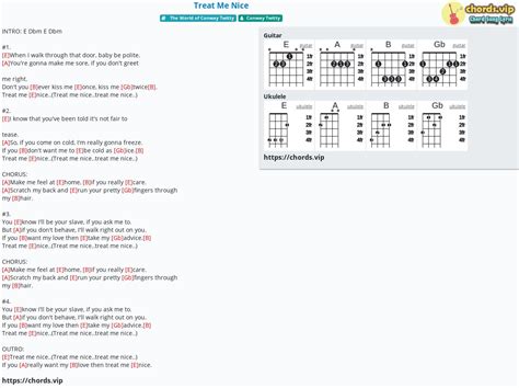 Chord Treat Me Nice Tab Song Lyric Sheet Guitar Ukulele Chordsvip