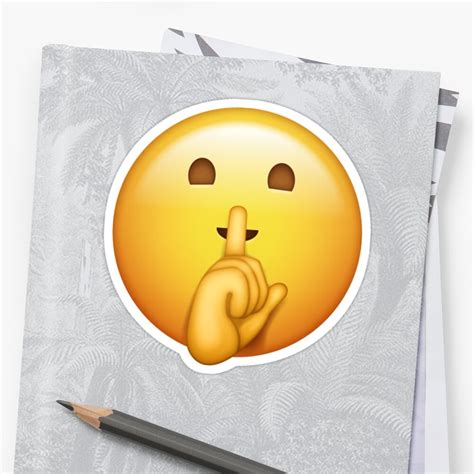 "shhh emoji" Sticker by QuinnIsDead | Redbubble