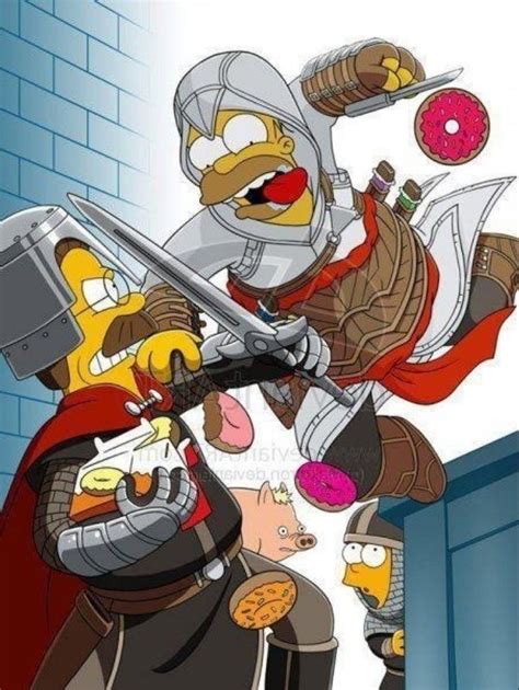 Paródia de Assassin s Creed onde Homer Simpson vestido como o