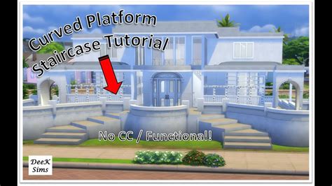 Functional Curved Platform Staircase Basic Tutorial No CC Sims 4