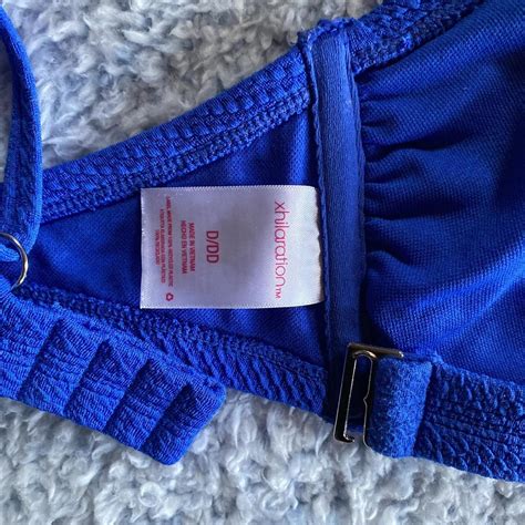 Xhilaration Blue Textured Bikini Bra Size Depop