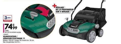 Promo Scarificateur A Rateur Lectrique Ferrex Chez Aldi