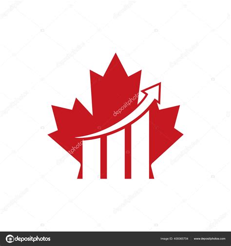 Canada Business Vector Logo Design Maple Leaf Finance Chart Icon Stock ...