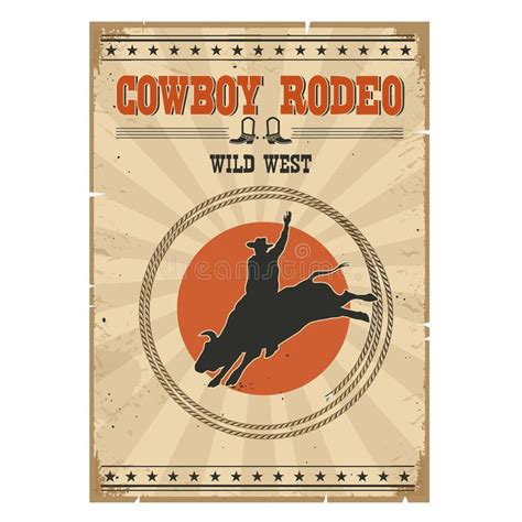 an old western rodeo poster with a cowboy riding a horse