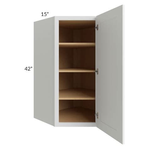 Midtown White Shaker 27x42 Diagonal Corner Wall Cabinet