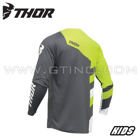 Maillot Sector Checker Anthracite Fluo Thor Enfant Gtino