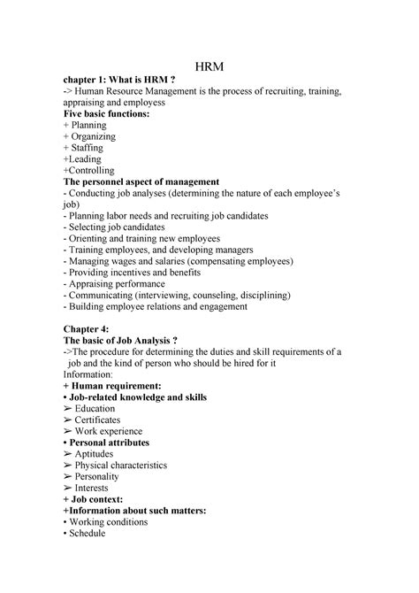 Hrm Human Resource Management Hrm Chapter 1 What Is Hrm Human