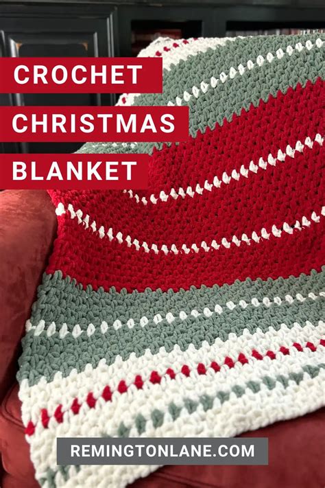 Christmas Lane Striped Blanket Free Christmas Crochet Blanket Pattern