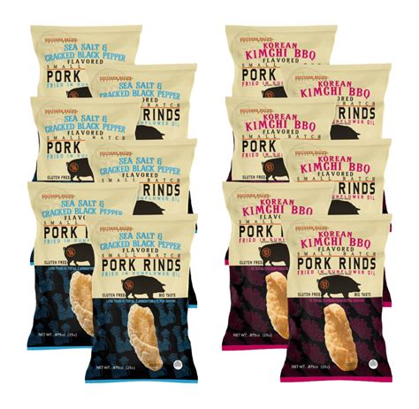 Buy Pork Rinds Variety Pack Salt And Pepper Korean Bbq And Spicy Dill