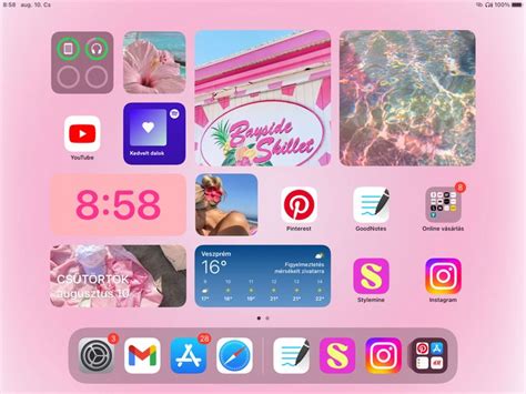 Pink Summer Aesthetic Home Screen Layout For Ipad Made By Me Ipad