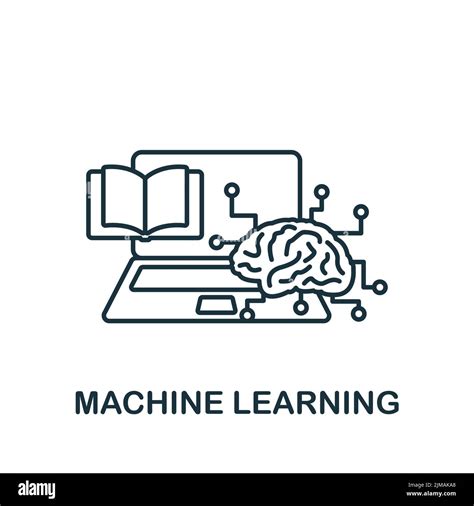 Icône Apprentissage Machine Monochrome Simple Artificial Intelligence