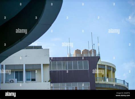 Rooftop Water Tank On A Clear Day Stock Photo Alamy