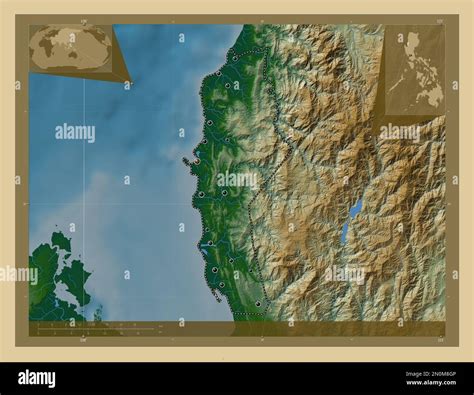 La Union Province Of Philippines Colored Elevation Map With Lakes And