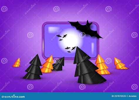 Scary Halloween Night. Dark Landscape Stock Vector - Illustration of ...