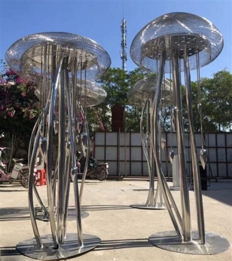 Stainless Steel Modern Jellyfish Sculpture Art Metal Sculpture