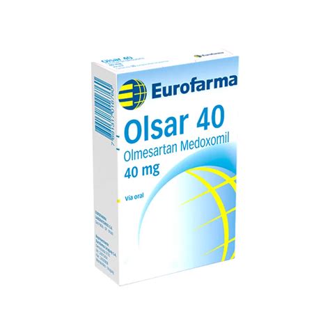 Olsar 40 Olmesartan Medoxomil 40 Mg Cont 30 Comprimidos Recubiertos