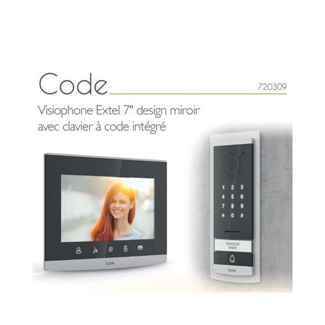 Visiophone Extel Design Miroir Clavier Code