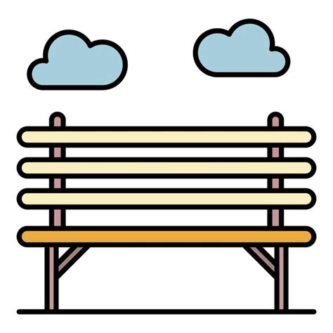 Premium Vector Wood Park Bench Icon Outline Wood Park Bench Vector Icon Color Flat Isolated On